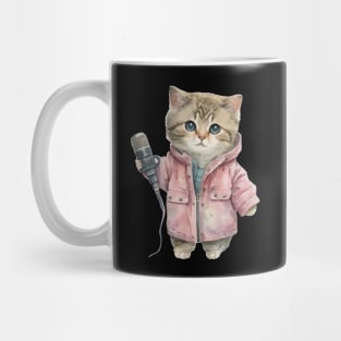 Cute Little Cat Singer Mug